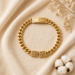 Premium One Gram Gold Om Bracelet for Men & Women | Gold Plated Spiritual Bracelet