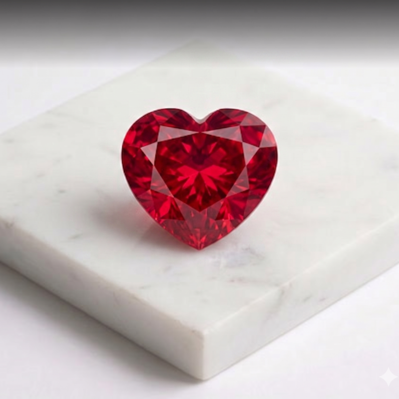 Premium Heart-Shaped Natural Ruby Gemstone – Brilliant Cut