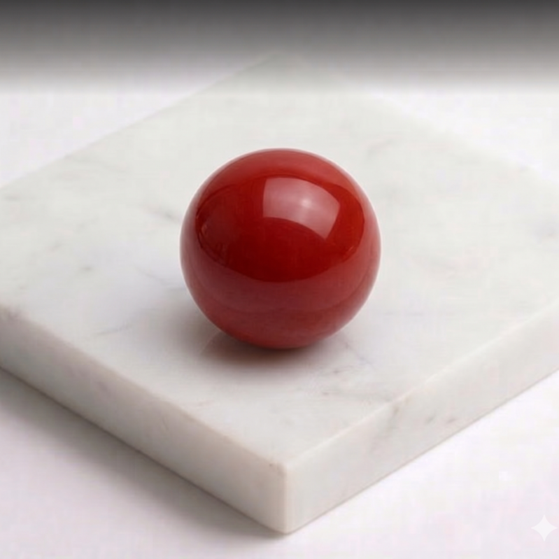Premium Merkaba Star-Cut Natural Red Coral Gemstone – Deep Crimson