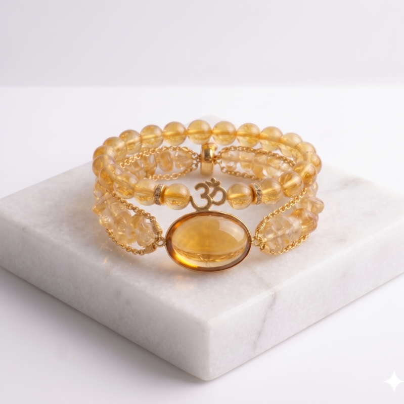 Premium Natural Citrine Crystal Bracelet Collection – Golden Honey Manifestation Set