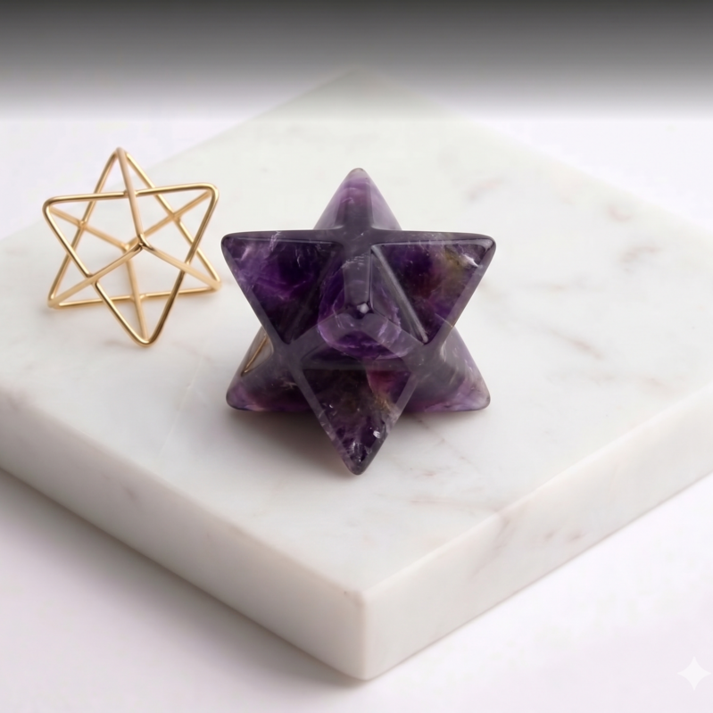 Sculpted Merkaba Star Natural Amethyst (Jamunia)