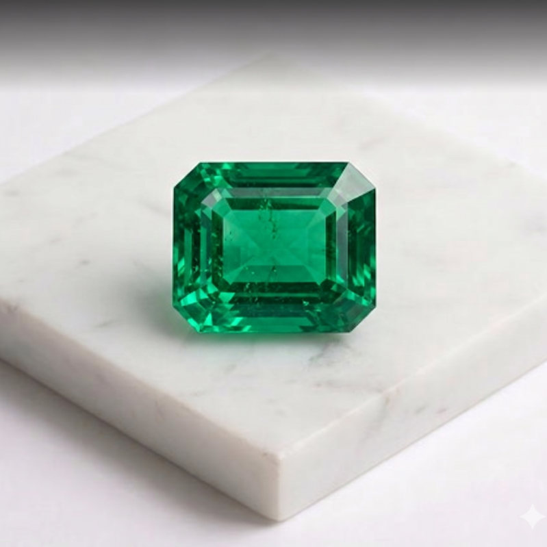 Premium Octagon-Cut Natural Emerald Gemstone – Vivid Green