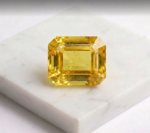 Premium Octagon-Cut Natural Yellow Sapphire Gemstone – Golden Canary